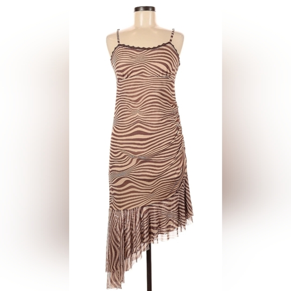 NWT Wild Fable Asymmetrical Animal Print Spaghetti Strap Party Dress - Picture 4 of 9